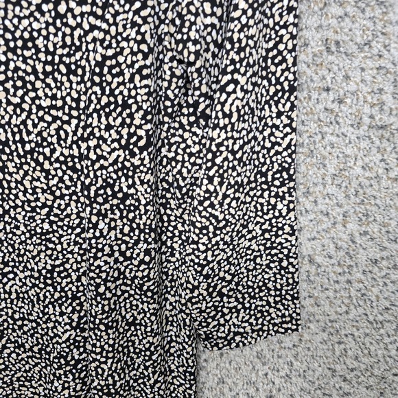 Susan Graver Top Womens Medium Black Printed Liquid Knit Square Neck Blouse - Picture 3 of 7